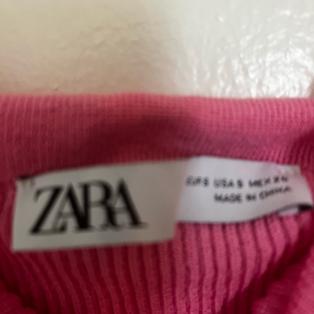 Zara Pink Ribbed Top